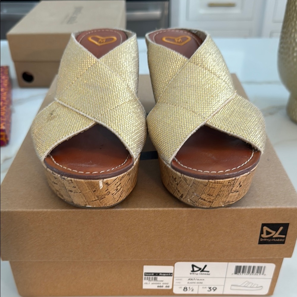Women's Gold Wedge Sandals